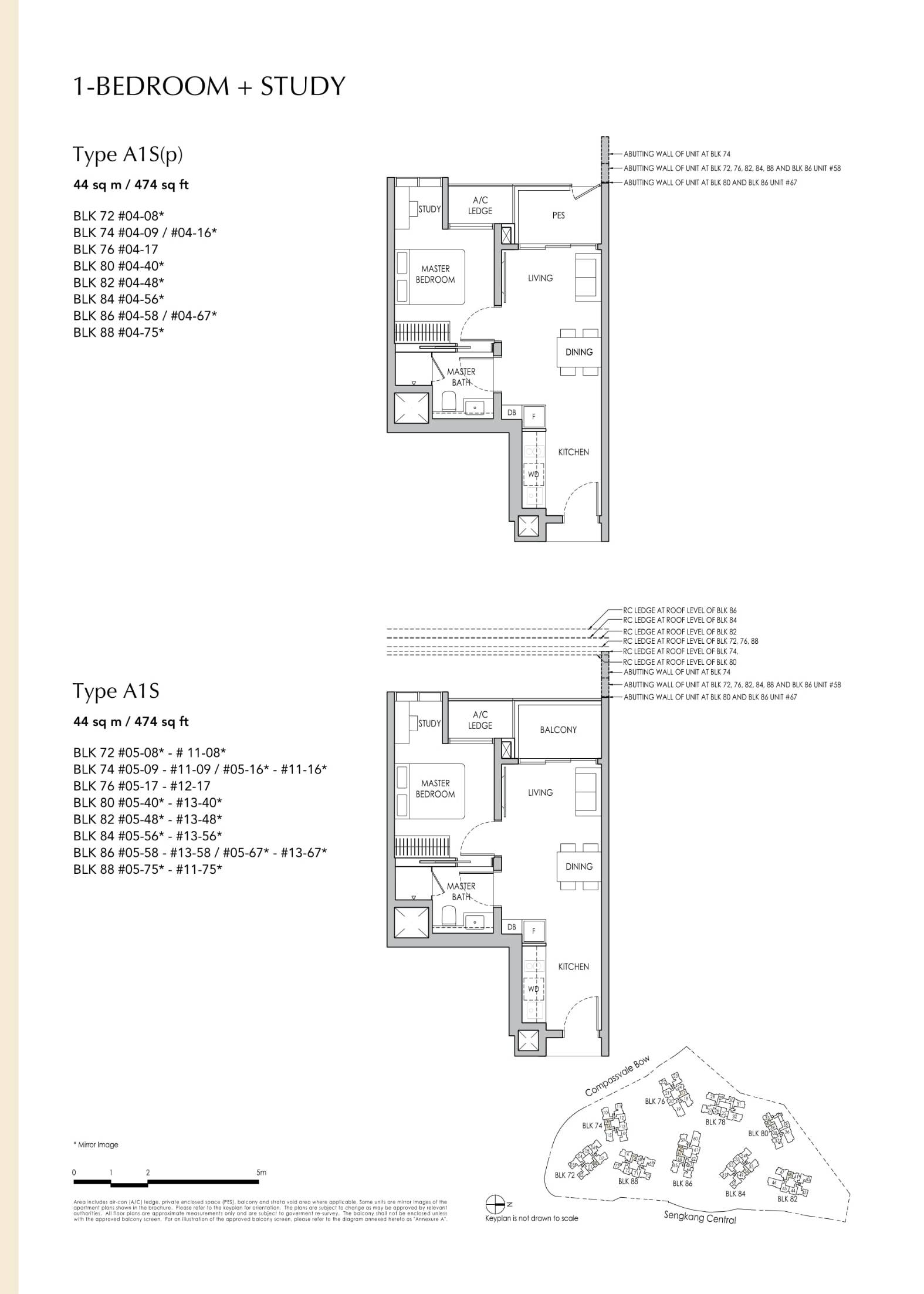 Sengkang Grand Residences 1 Bedroom Floor Plan 1